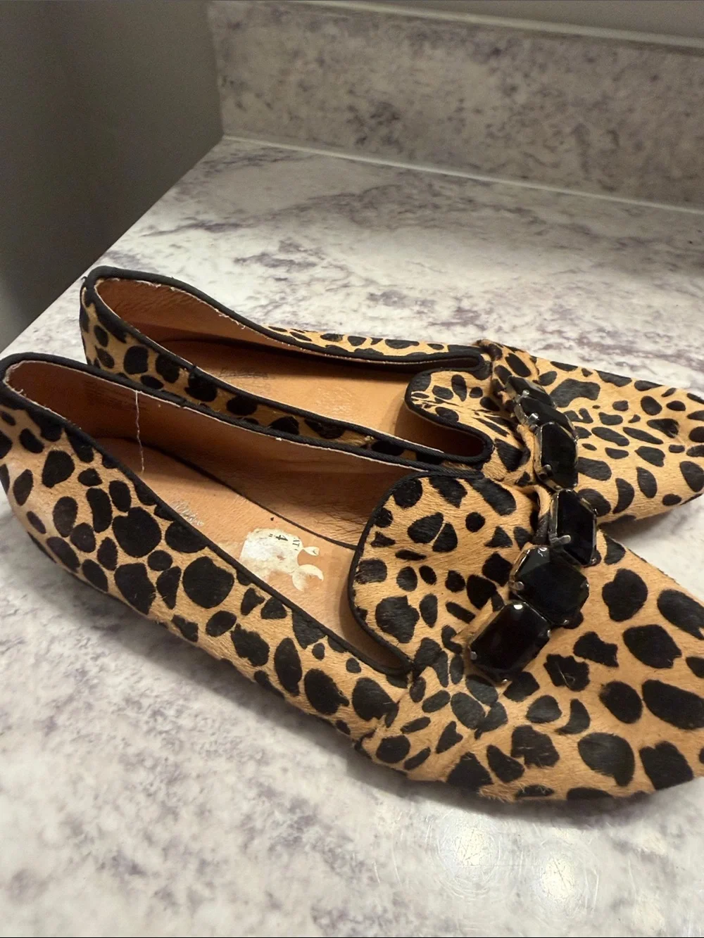 Seychelles Leopard Print Gem-Embellished Loafers - Tan/Black